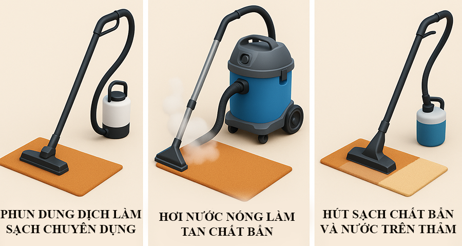 Giặt thảm bằng hơi nước nóng