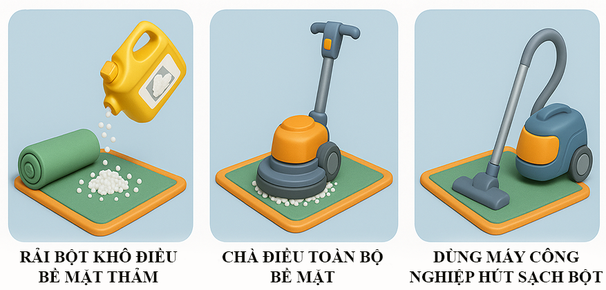 Giặt thảm khô bằng hóa chất