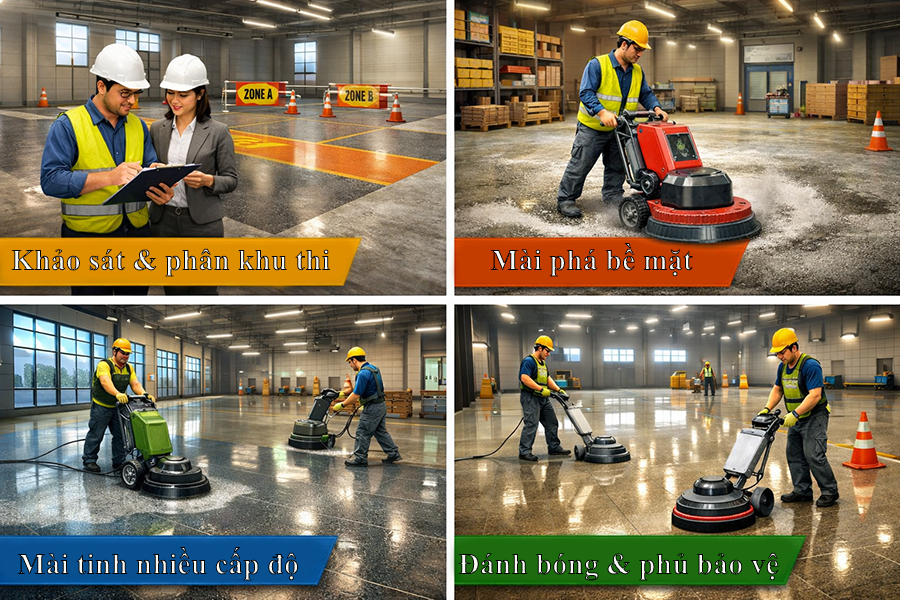 Dịch vụ đánh bóng sàn đá giá rẻ