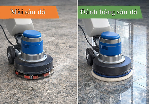 SO SÁNH MÀI SÀN ĐÁ VÀ ĐÁNH BÓNG SÀN ĐÁ